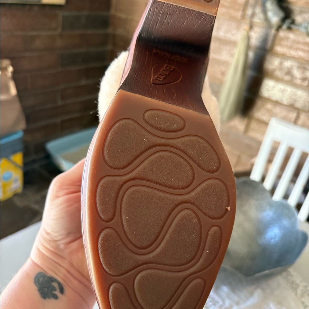 Born Tan Shearling Lined Clogs - image 2